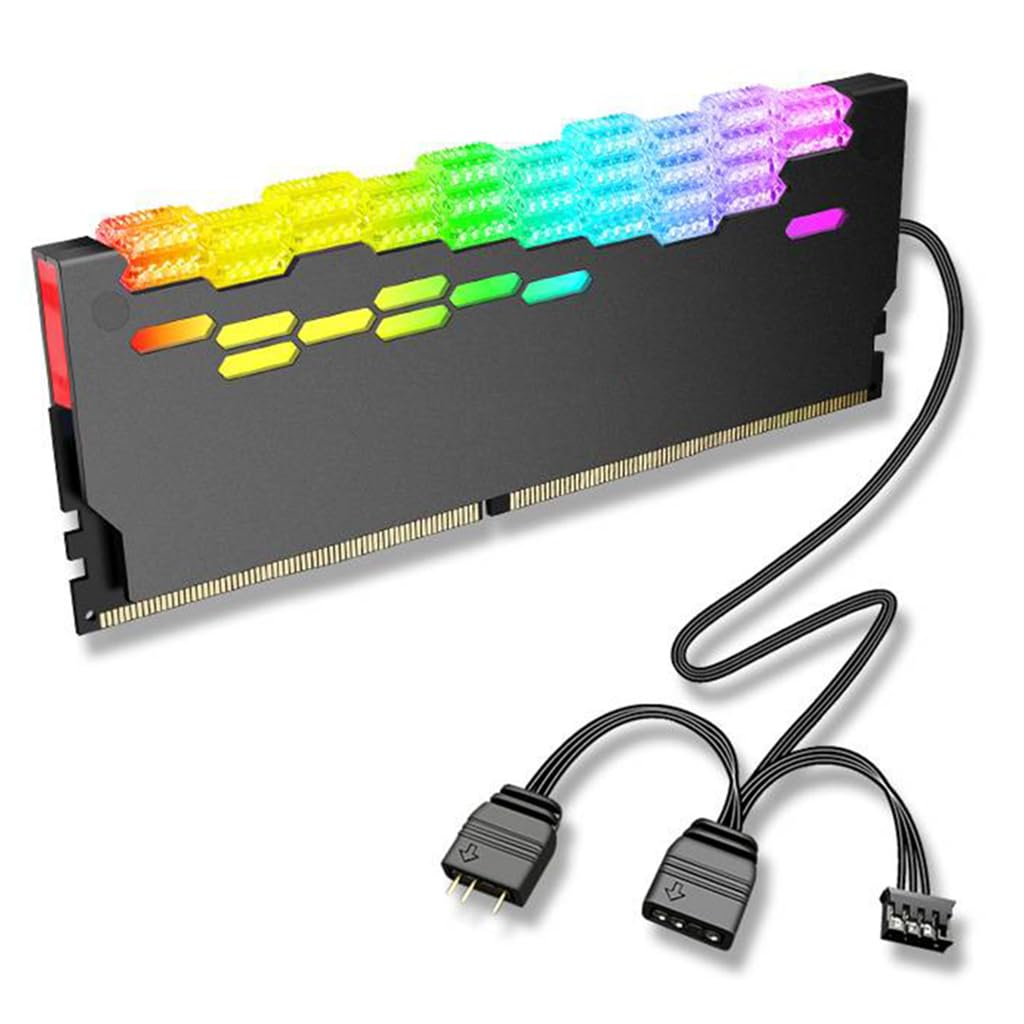 Verilux RAM Cooler ARGB DDR Memory RAM Cooler DDR Heatsink Aluminium Alloy Heat Sink Modification PC Game MOD for DDR3/DDR4 Compatible with ASUS Aura Sync/Gigabyte RGB/MSI Mystic Light Sync Verilux RAM Cooler ARGB DDR Memory RAM Cooler DDR Heatsink Aluminium Alloy Heat Sink Modification PC Game MOD for DDR3/DDR4 Compatible with ASUS Aura Sync/Gigabyte RGB/MSI Mystic Light Sync